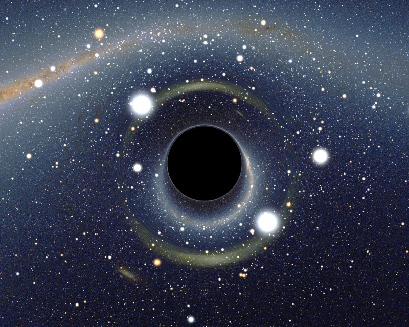 Simulated gravitational lensing by a black hole