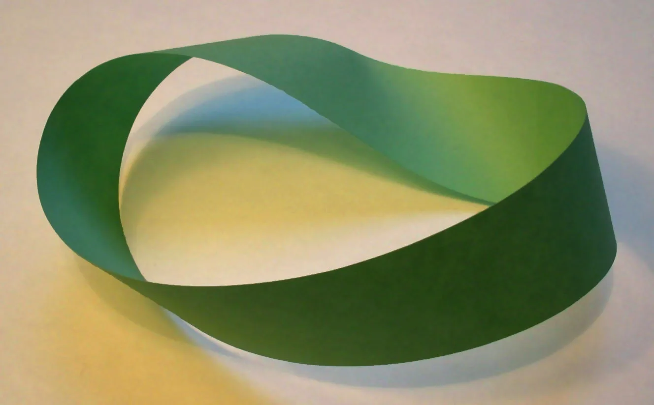 A Möbius strip made from a paper ribbon